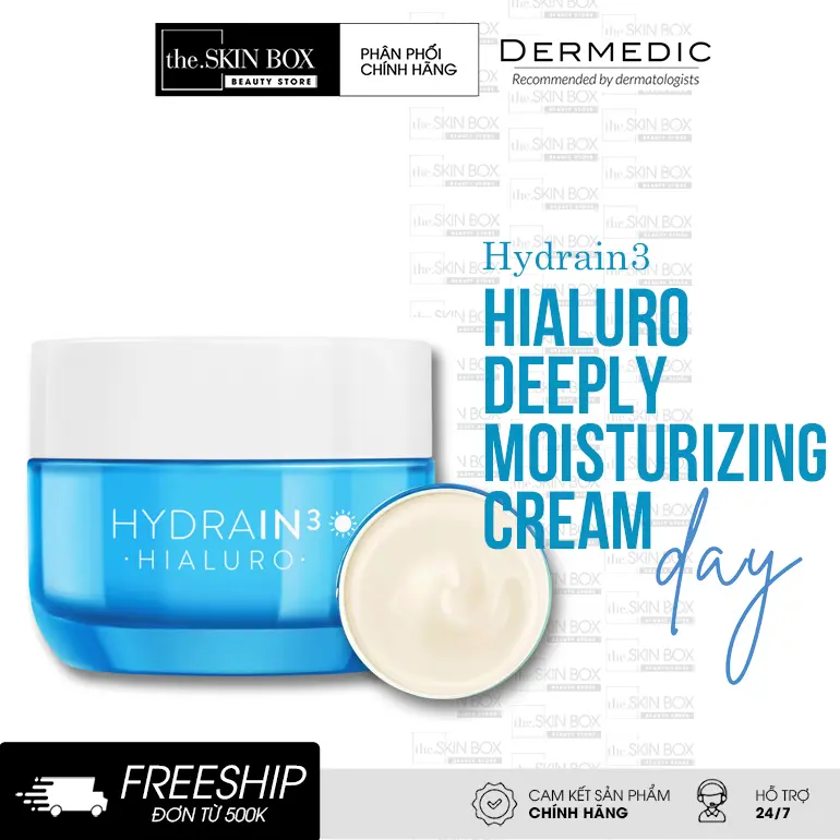 Kem dưỡng ẩm ban ngày Dermedic Hydrain3 Hialuro Deeply moisturizing cream SPF15