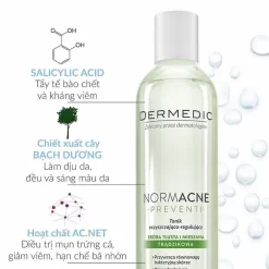 Tone Dermedic Normacne Cleansing And Regulating Skin Toner làm sạch và ngăn tiết dầu(200ml) 3