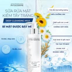Sữa rửa mặt tẩy trang 3 in 1 Methode Physiodermie Deep Cleansing Milk
