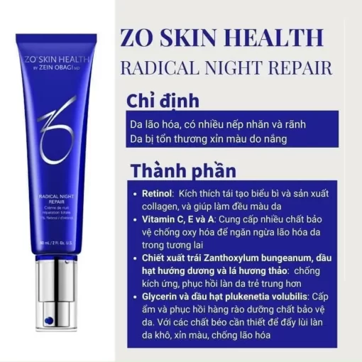 Kem dưỡng chống lão hoá ZO Skin Health Radical Night Repair (60ml) 3