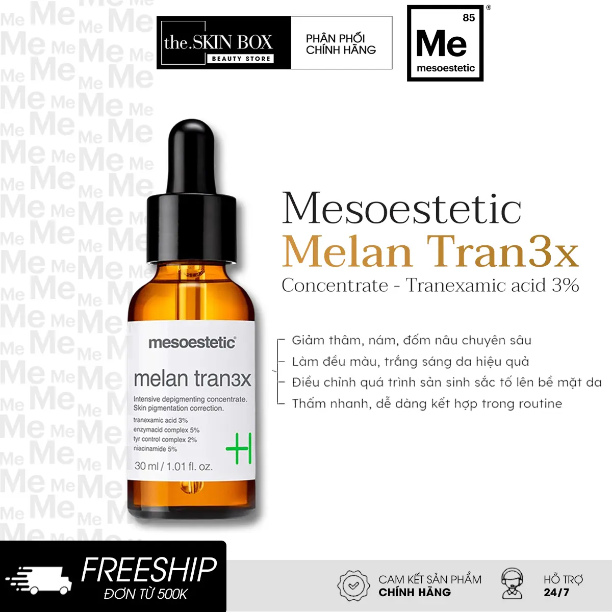 Serum khử nám chuyên sâu Mesoestetic Melan Tran3x Concentrate (30ml)