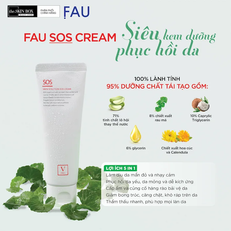 FAU SOS Cream kem cấp ẩm, làm dịu và phục hồi da 5