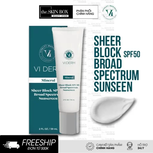 Kem Chống Nắng VI Derm Mineral Sheer block SPF 50 Broad Spectrum Sunscreen (59ml)