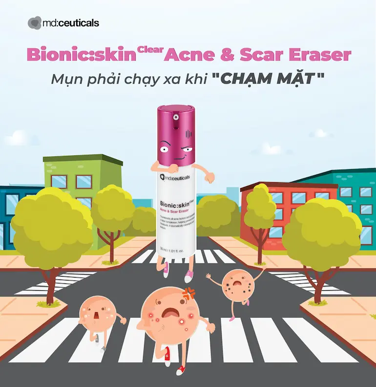 Kem trị mụn và sẹo mụn MD Ceuticals BionicSkinclear Acne & Scar Eraser 4