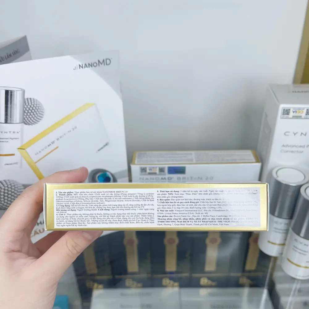 Viên uống trẻ hóa và dưỡng trắng da NanoMD BRIT-N 2.0 (Hộp 30 viên) (4)